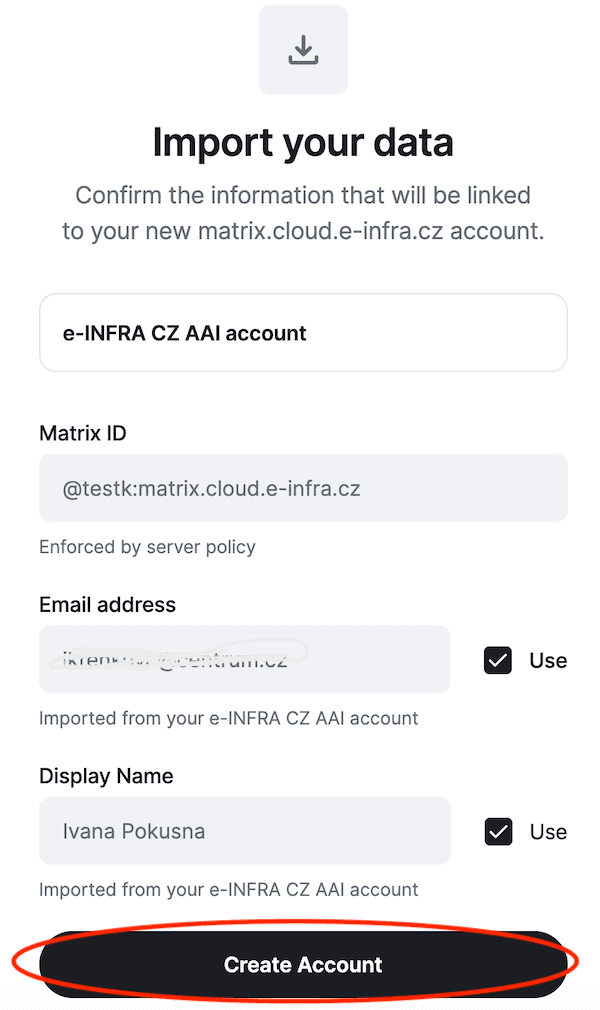 Import account